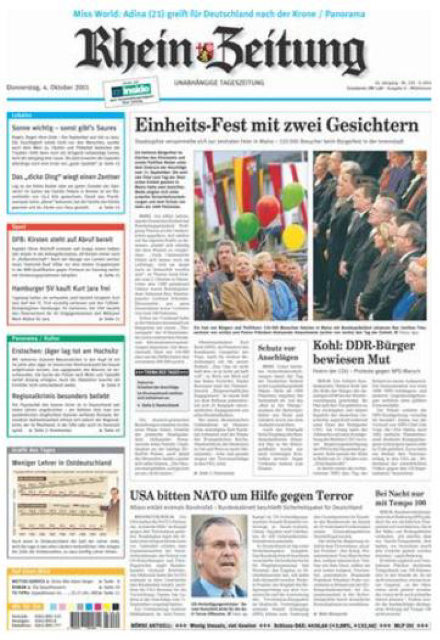 Rhein-Zeitung Kreis Cochem-Zell vom Donnerstag, 04.10.2001