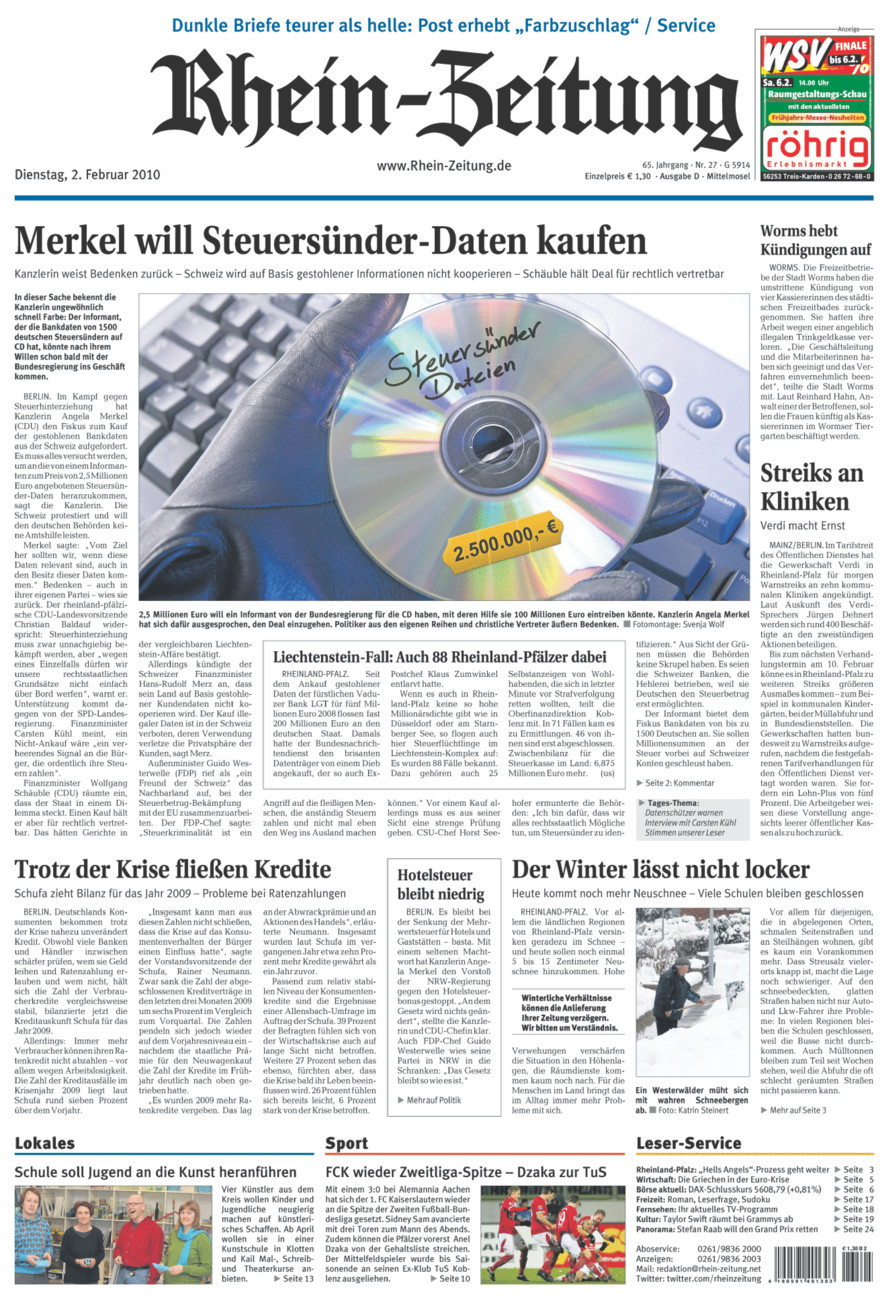 Rhein-Zeitung Kreis Cochem-Zell vom Dienstag, 02.02.2010
