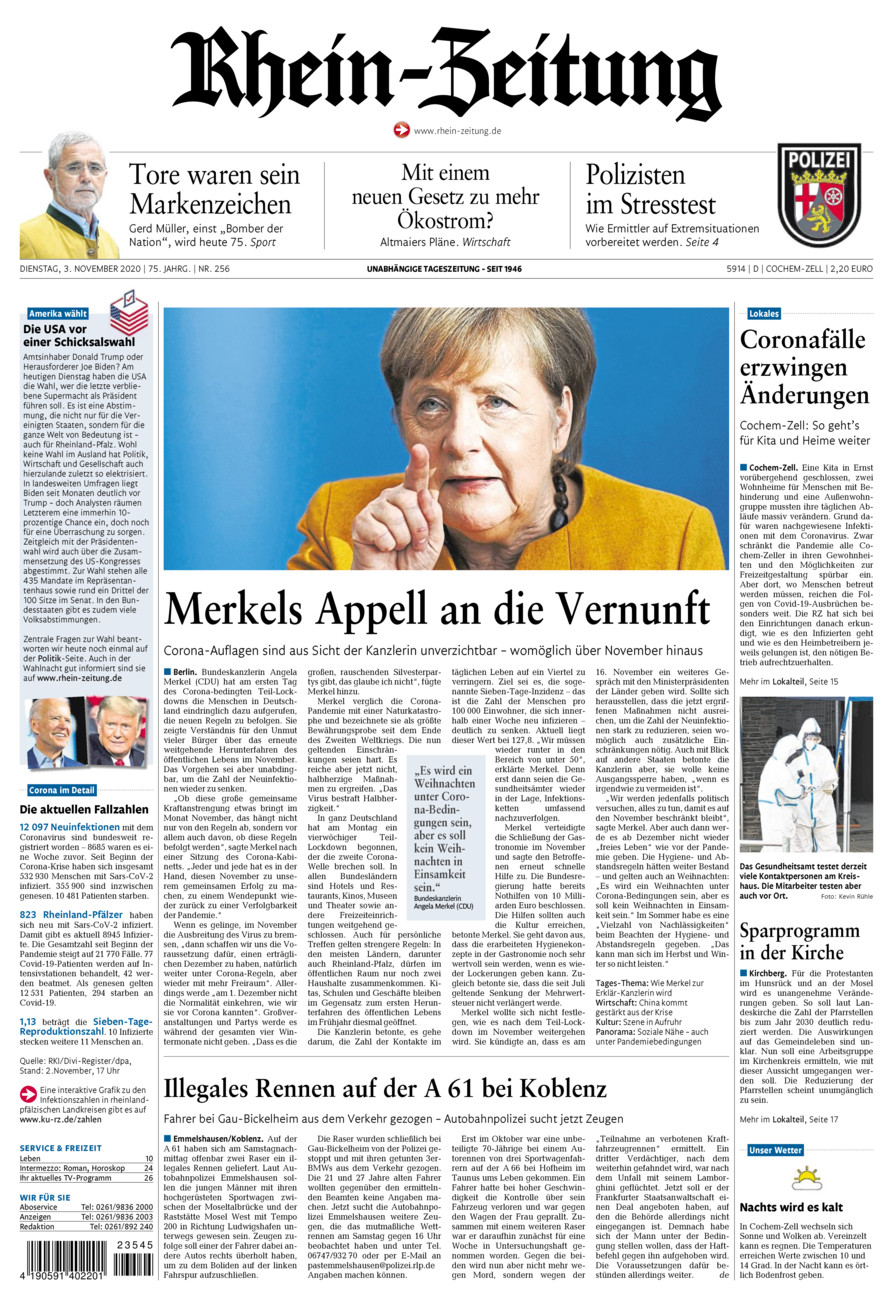 Rhein-Zeitung Kreis Cochem-Zell vom Dienstag, 03.11.2020