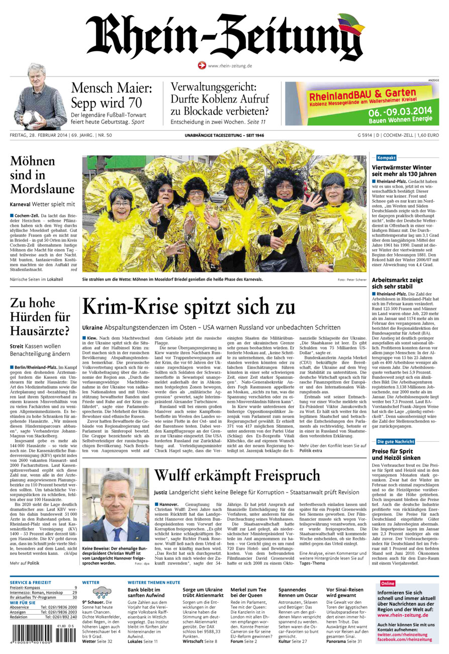 Rhein-Zeitung Kreis Cochem-Zell vom Freitag, 28.02.2014
