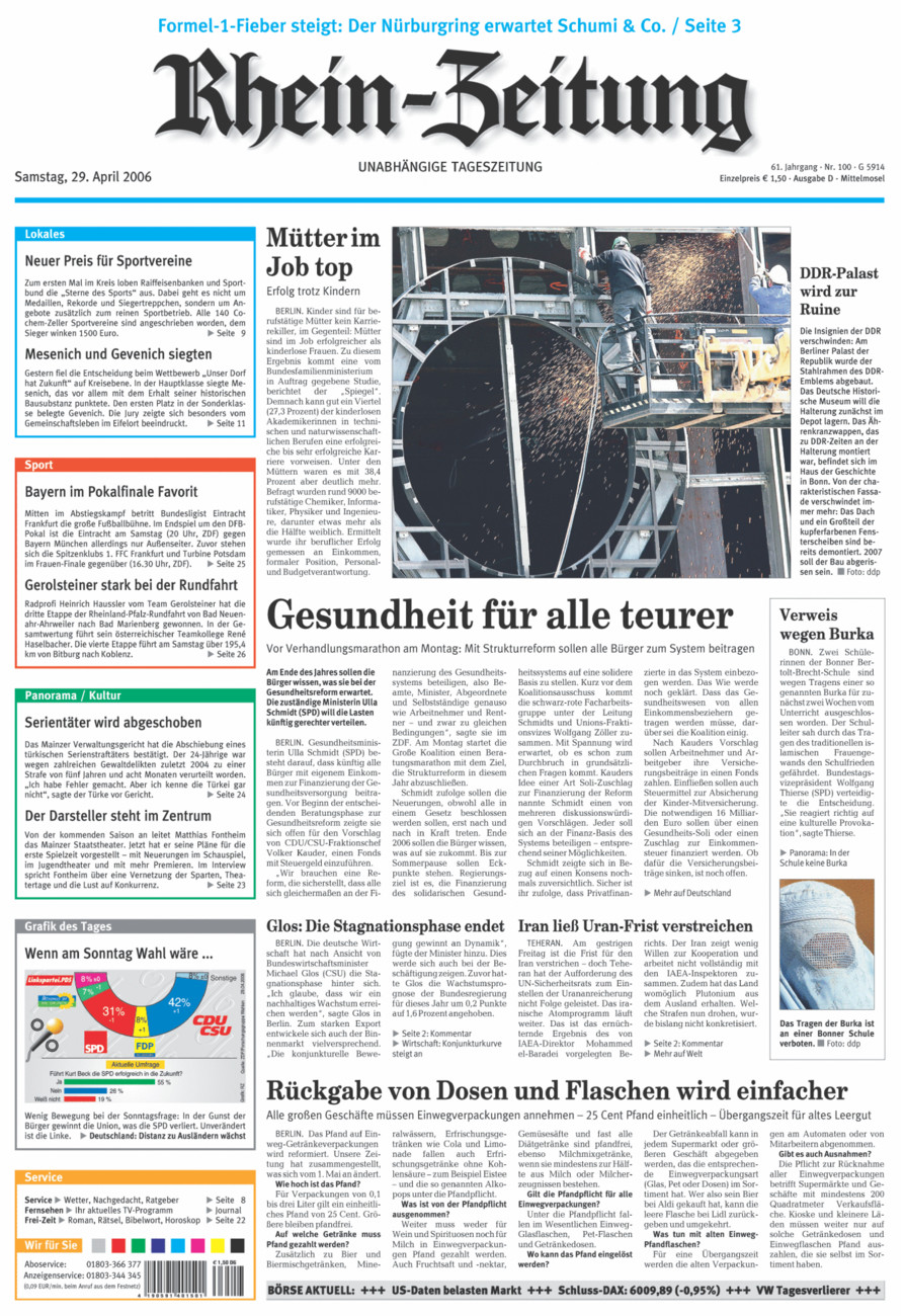 Rhein-Zeitung Kreis Cochem-Zell vom Samstag, 29.04.2006