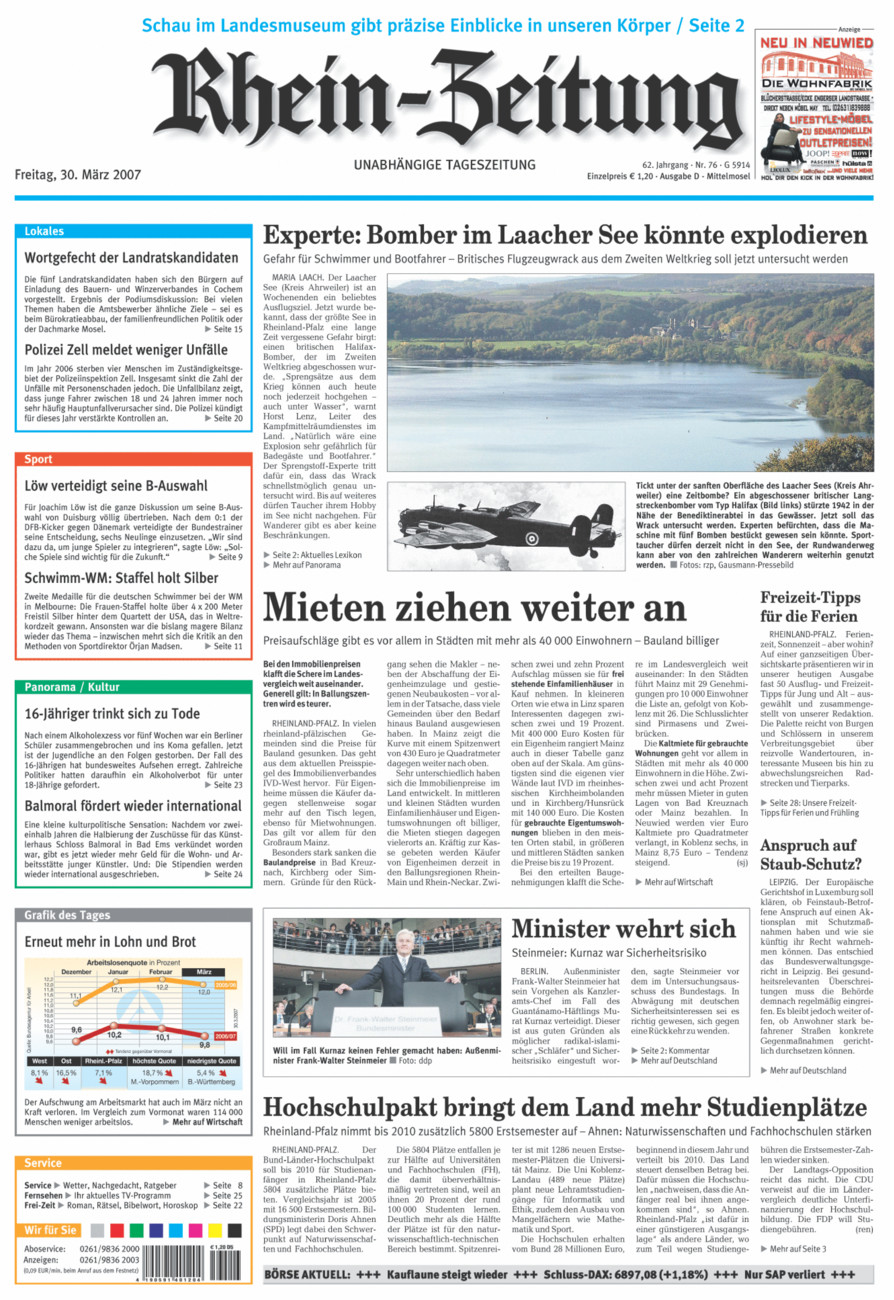 Rhein-Zeitung Kreis Cochem-Zell vom Freitag, 30.03.2007