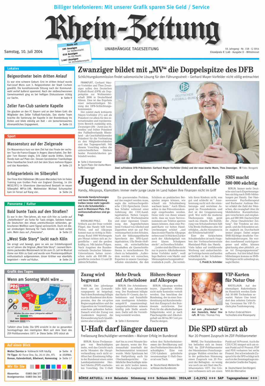Rhein-Zeitung Kreis Cochem-Zell vom Samstag, 10.07.2004
