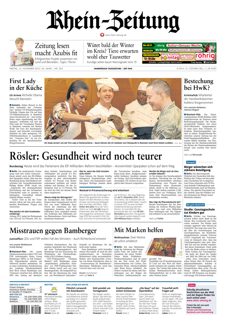 Rhein-Zeitung Kreis Cochem-Zell vom Freitag, 12.11.2010