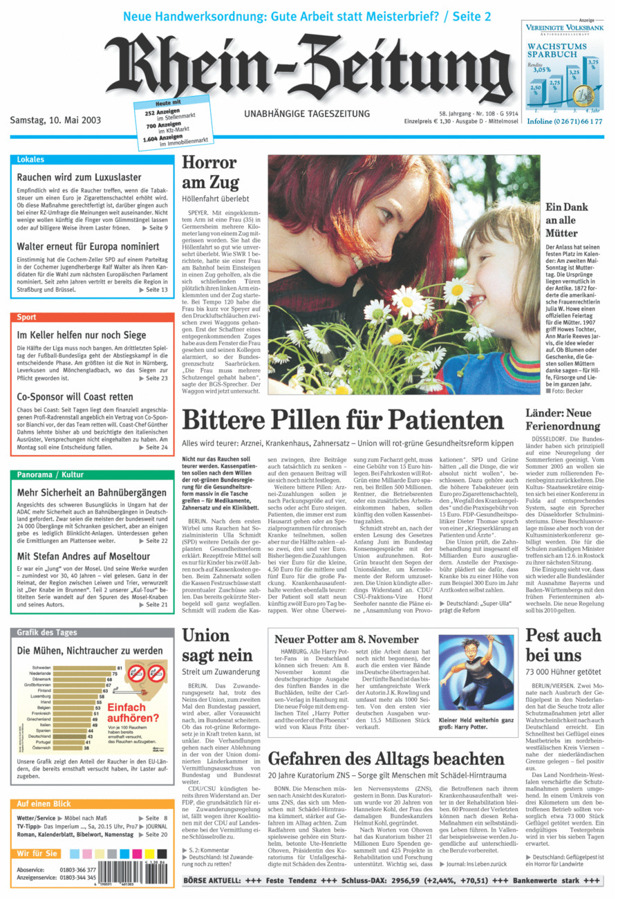 Rhein-Zeitung Kreis Cochem-Zell vom Samstag, 10.05.2003