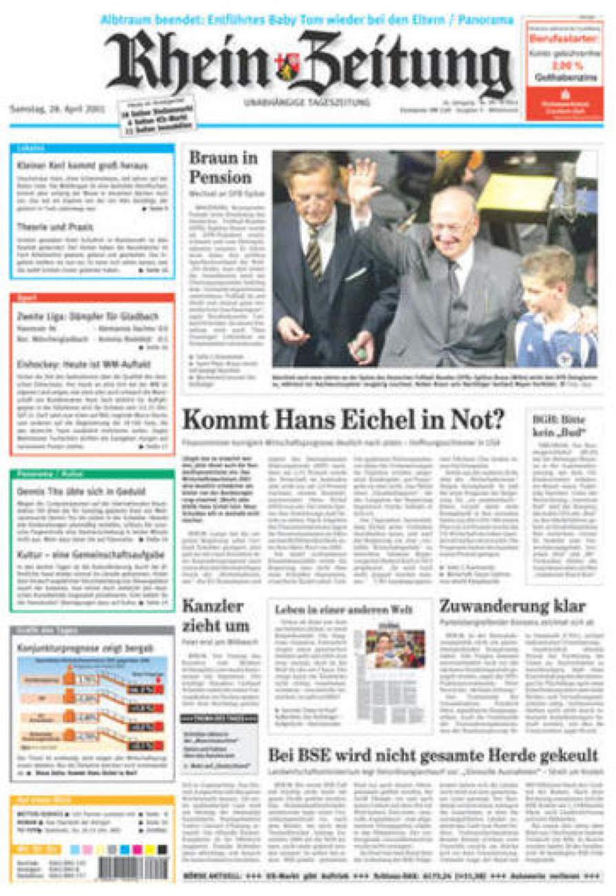 Rhein-Zeitung Kreis Cochem-Zell vom Samstag, 28.04.2001