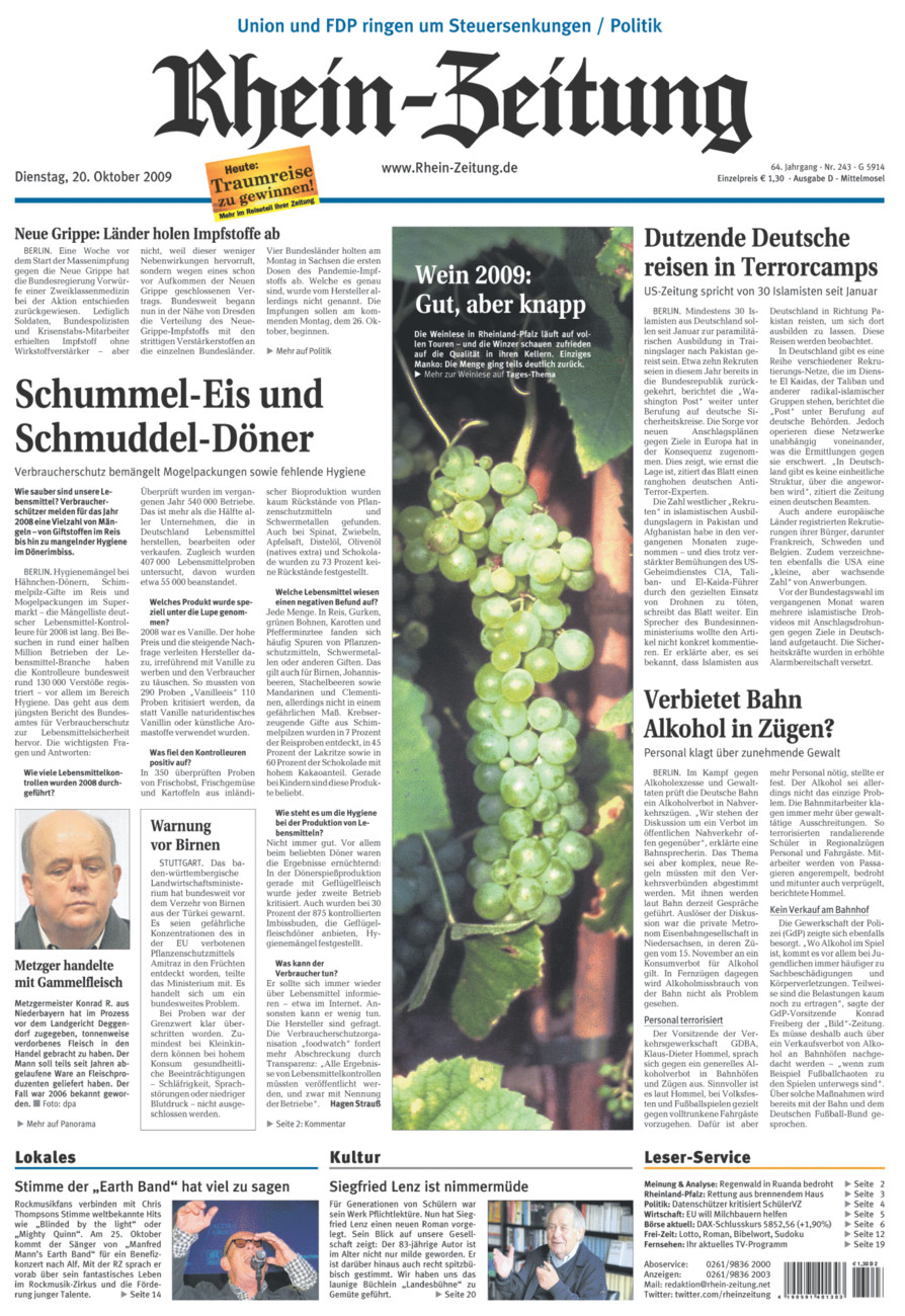 Rhein-Zeitung Kreis Cochem-Zell vom Dienstag, 20.10.2009