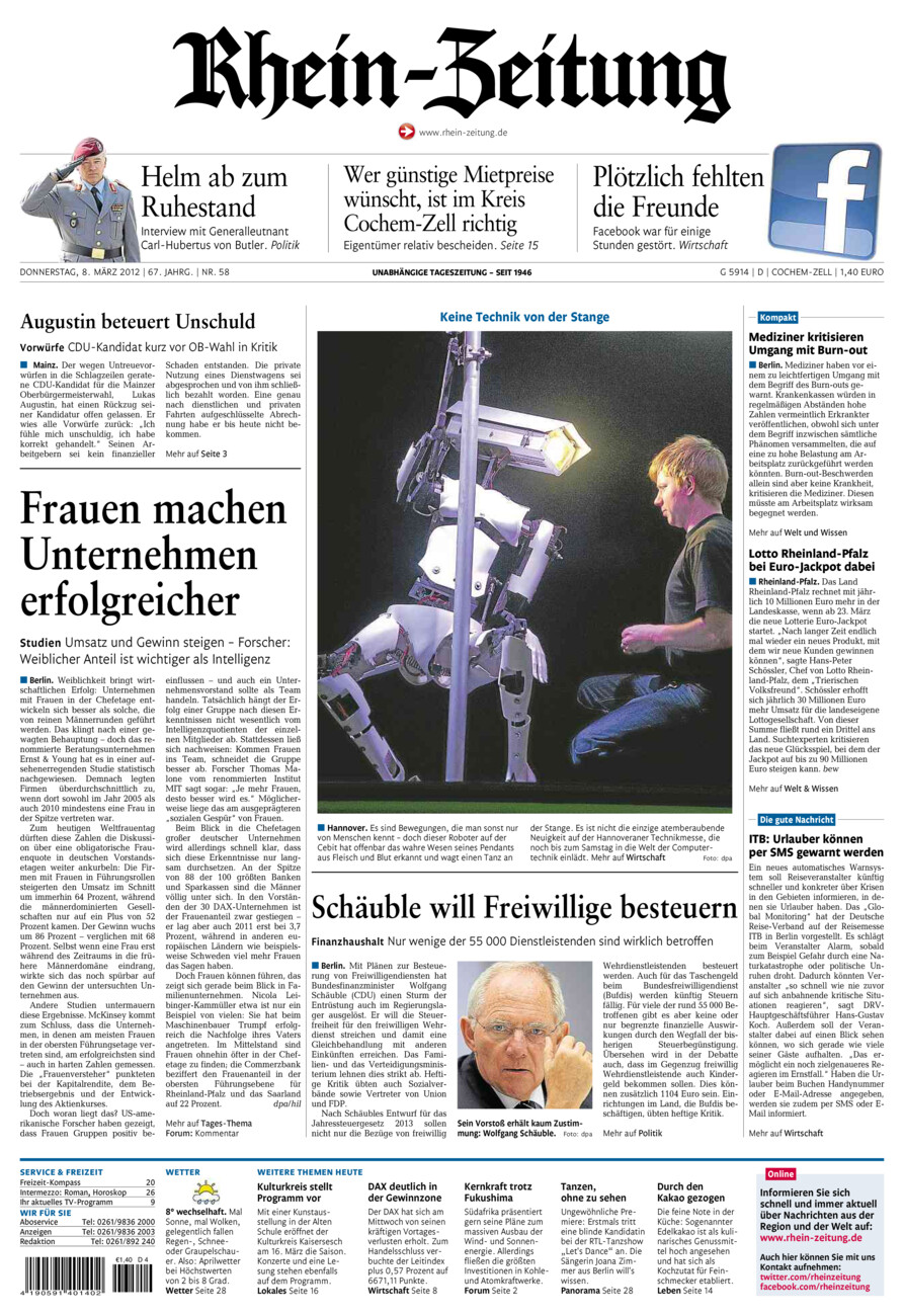 Rhein-Zeitung Kreis Cochem-Zell vom Donnerstag, 08.03.2012