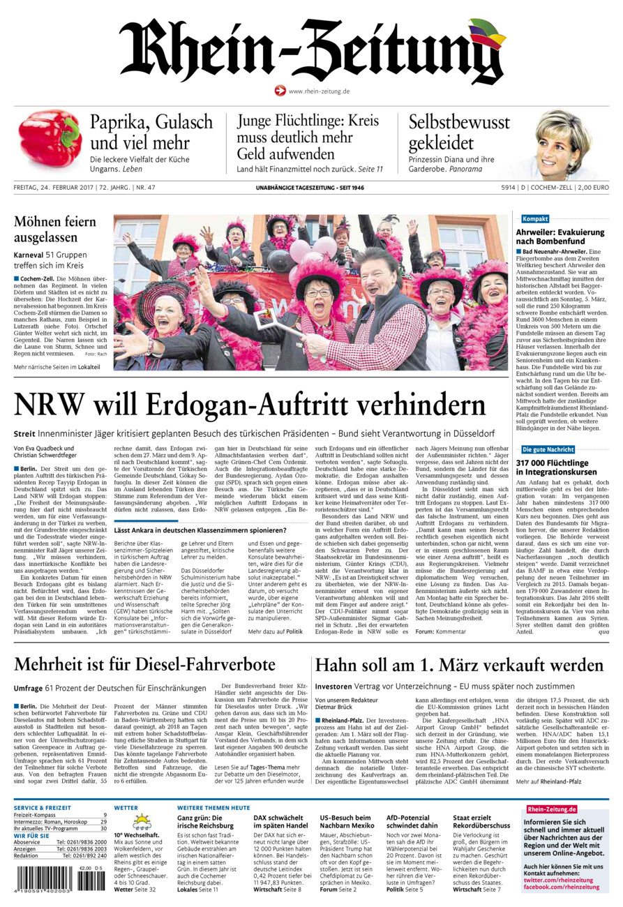 Rhein-Zeitung Kreis Cochem-Zell vom Freitag, 24.02.2017