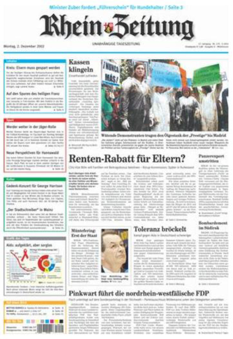 Rhein-Zeitung Kreis Cochem-Zell vom Montag, 02.12.2002