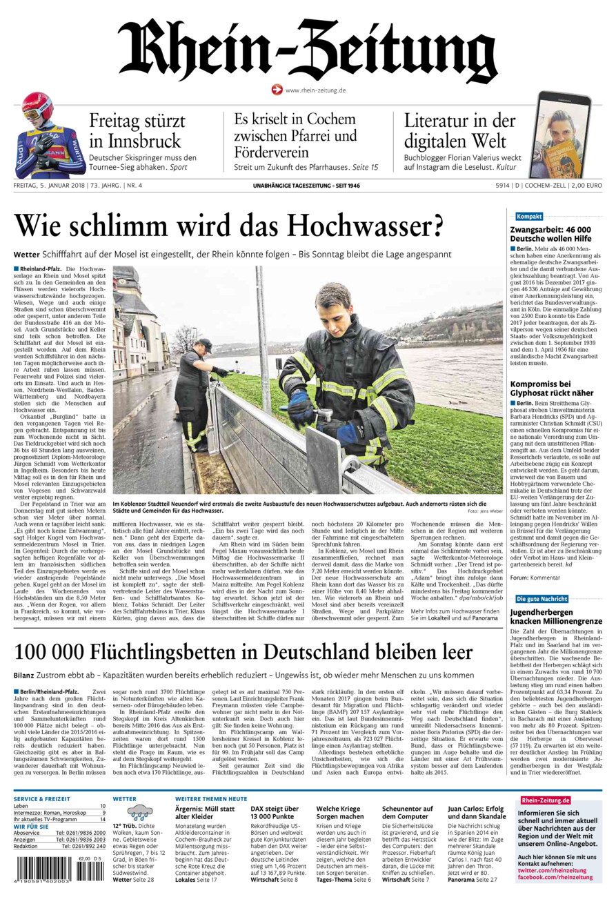 Rhein-Zeitung Kreis Cochem-Zell vom Freitag, 05.01.2018