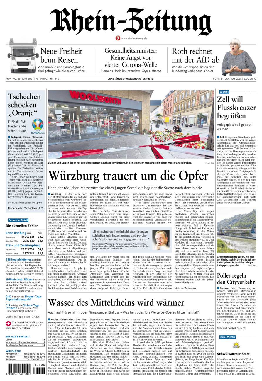 Rhein-Zeitung Kreis Cochem-Zell vom Montag, 28.06.2021