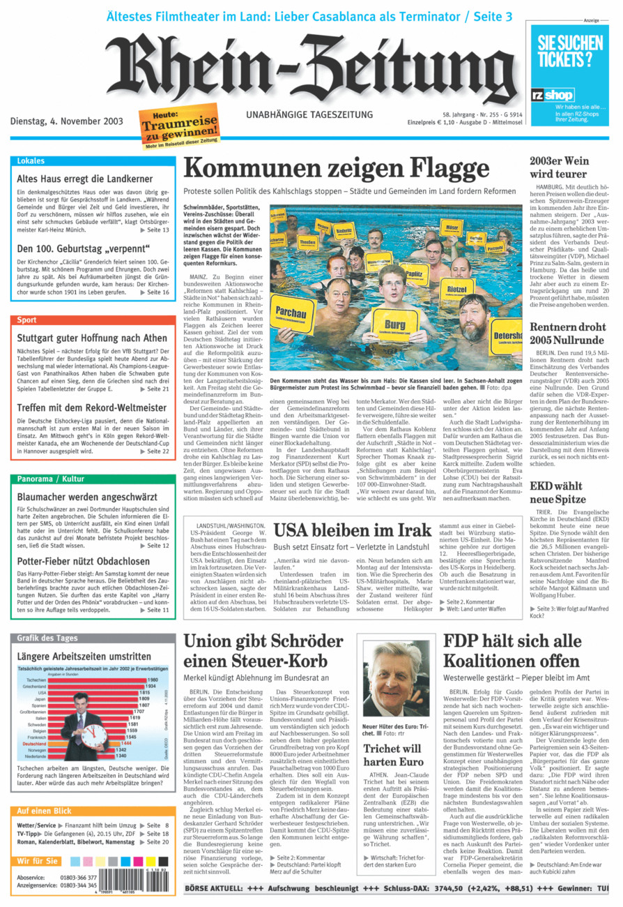 Rhein-Zeitung Kreis Cochem-Zell vom Dienstag, 04.11.2003