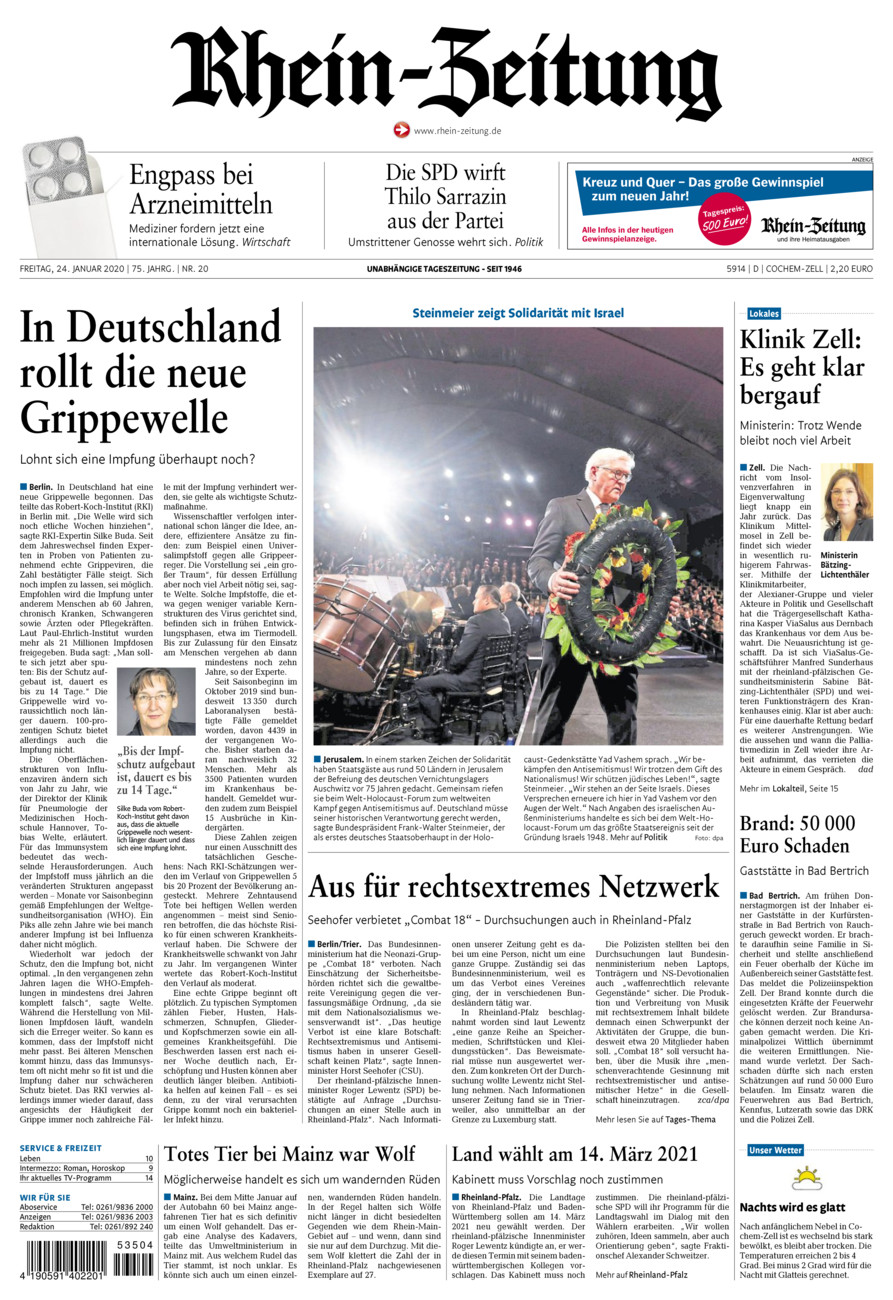 Rhein-Zeitung Kreis Cochem-Zell vom Freitag, 24.01.2020