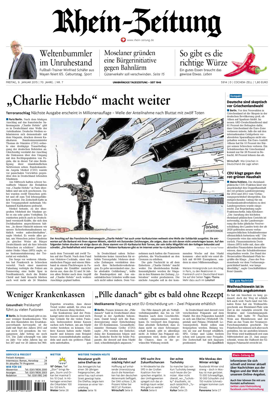 Rhein-Zeitung Kreis Cochem-Zell vom Freitag, 09.01.2015