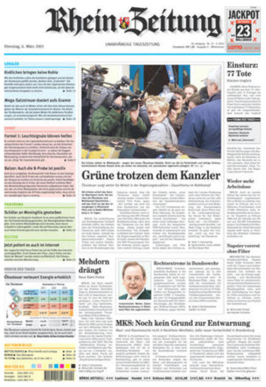 Rhein-Zeitung Kreis Cochem-Zell vom Dienstag, 06.03.2001