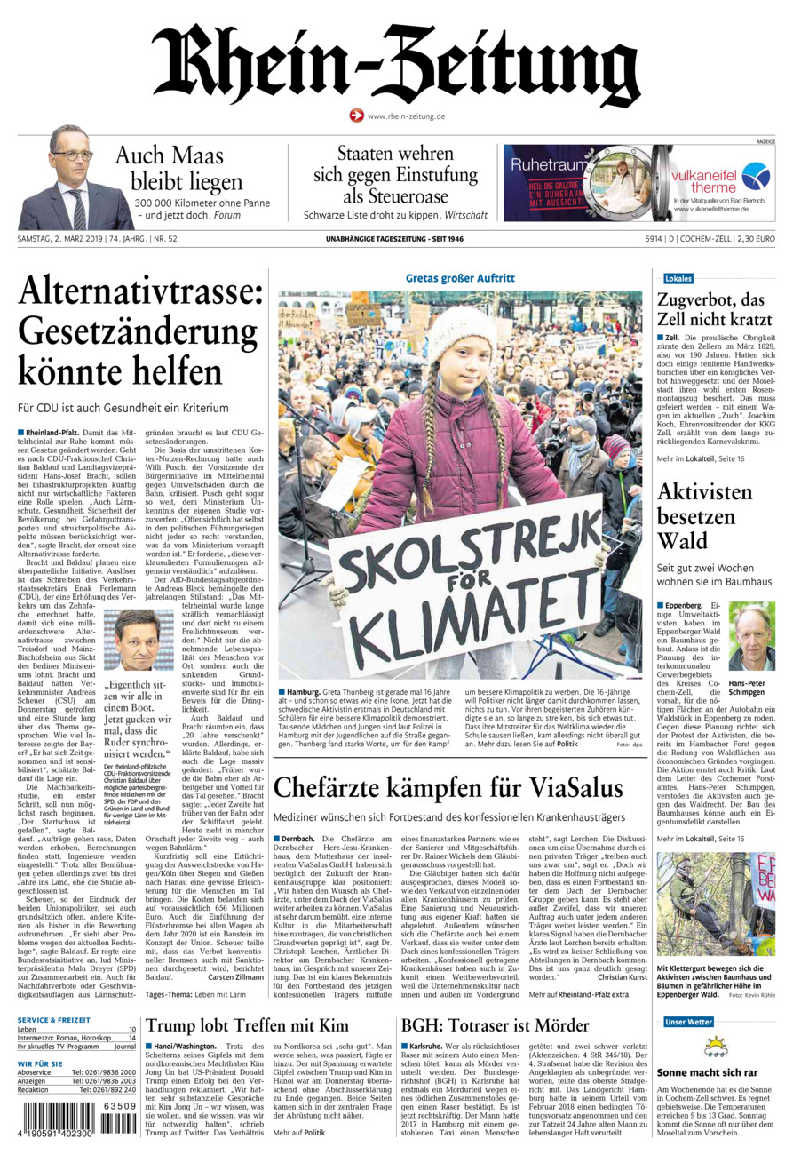 Rhein-Zeitung Kreis Cochem-Zell vom Samstag, 02.03.2019