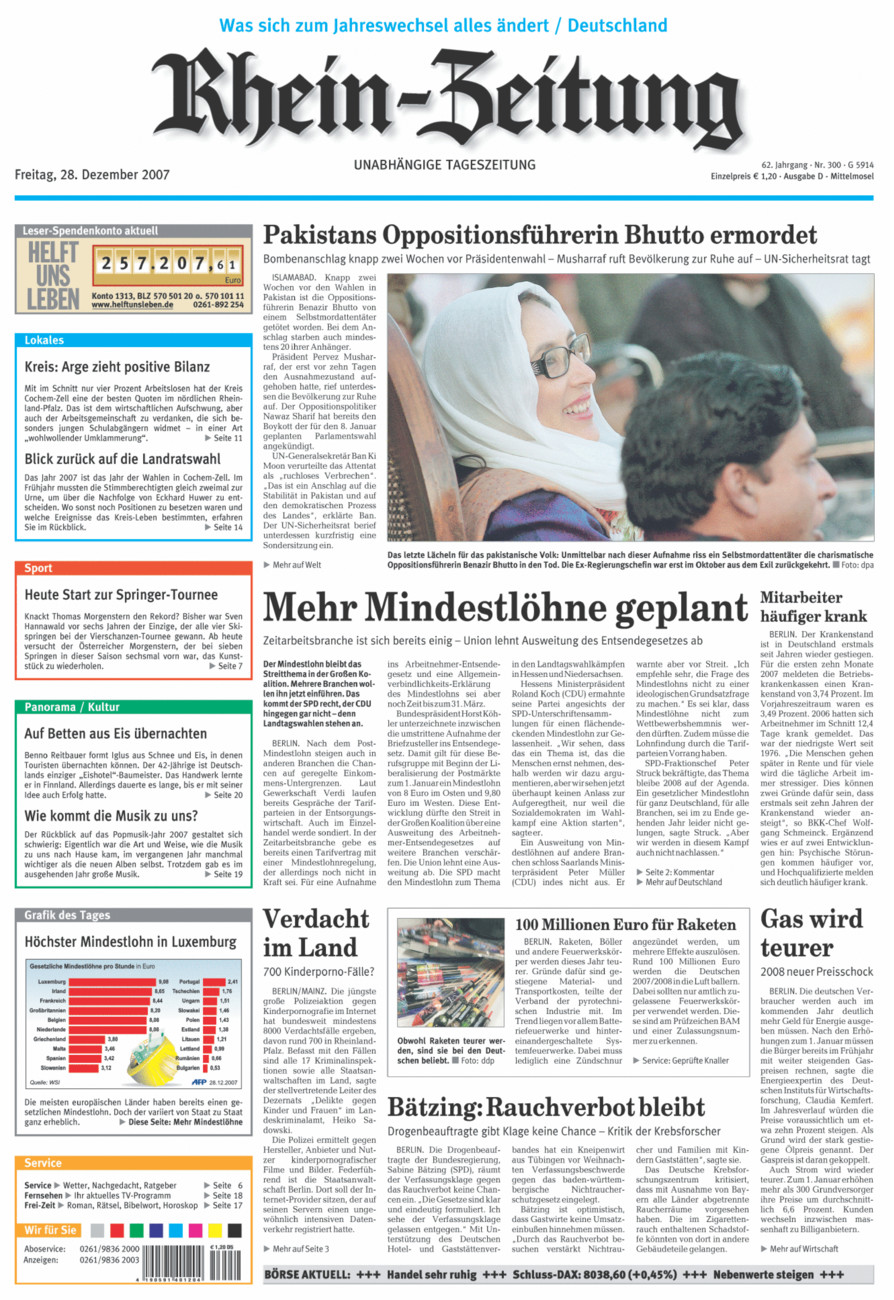 Rhein-Zeitung Kreis Cochem-Zell vom Freitag, 28.12.2007