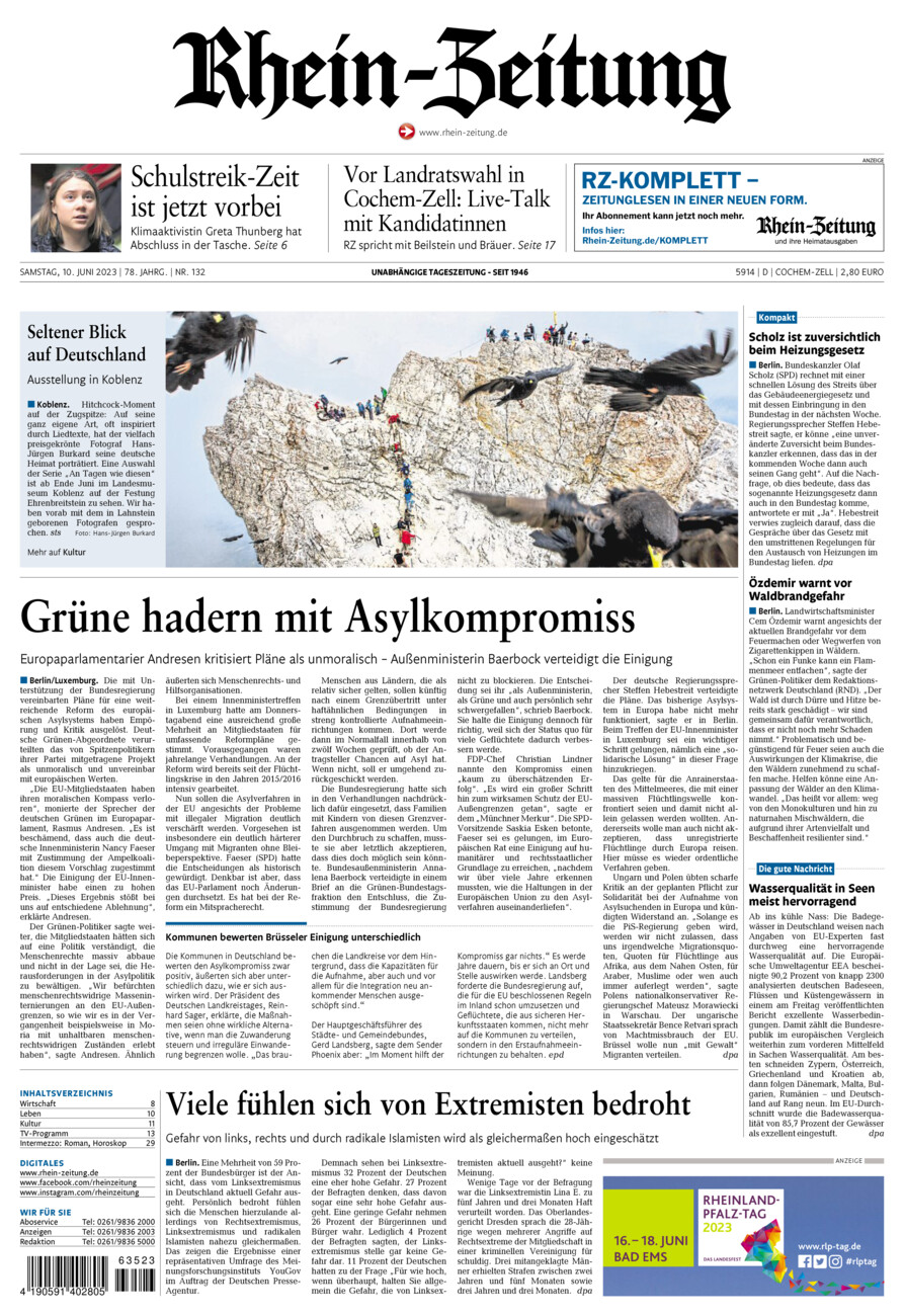 Rhein-Zeitung Kreis Cochem-Zell vom Samstag, 10.06.2023
