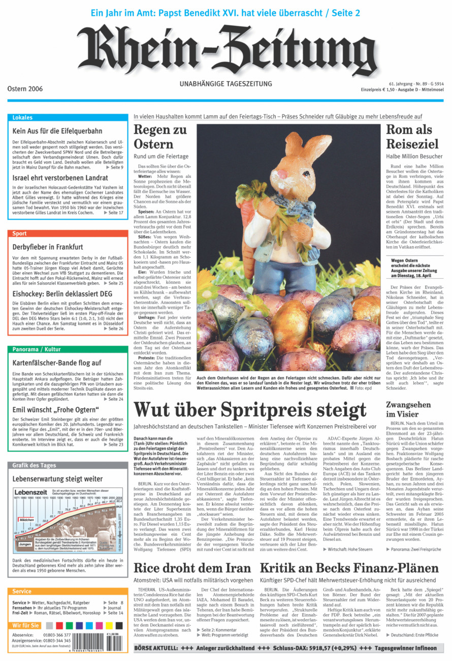Rhein-Zeitung Kreis Cochem-Zell vom Samstag, 15.04.2006