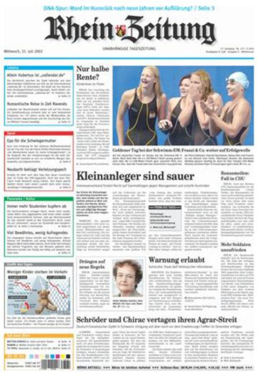Rhein-Zeitung Kreis Cochem-Zell vom Mittwoch, 31.07.2002