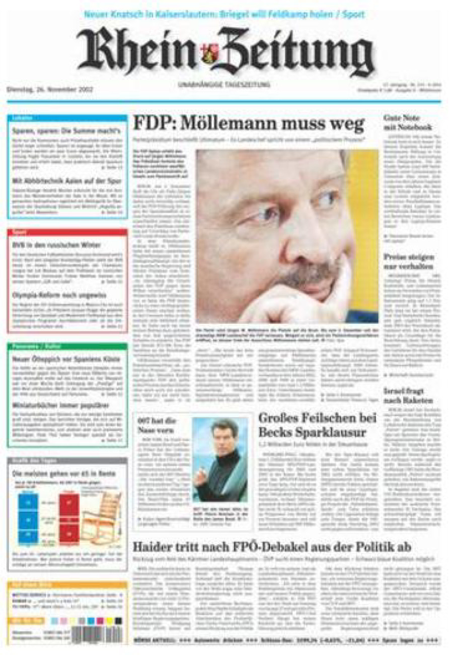 Rhein-Zeitung Kreis Cochem-Zell vom Dienstag, 26.11.2002