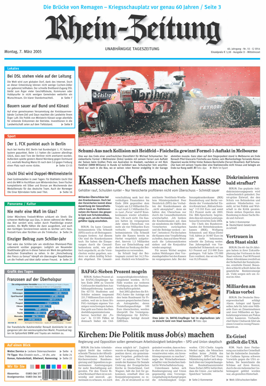 Rhein-Zeitung Kreis Cochem-Zell vom Montag, 07.03.2005