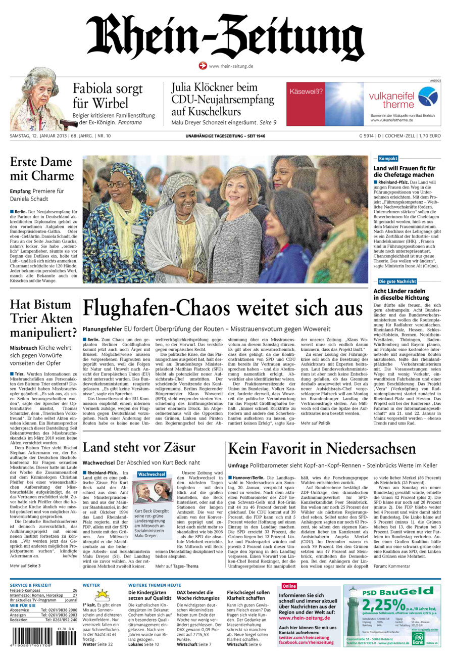 Rhein-Zeitung Kreis Cochem-Zell vom Samstag, 12.01.2013