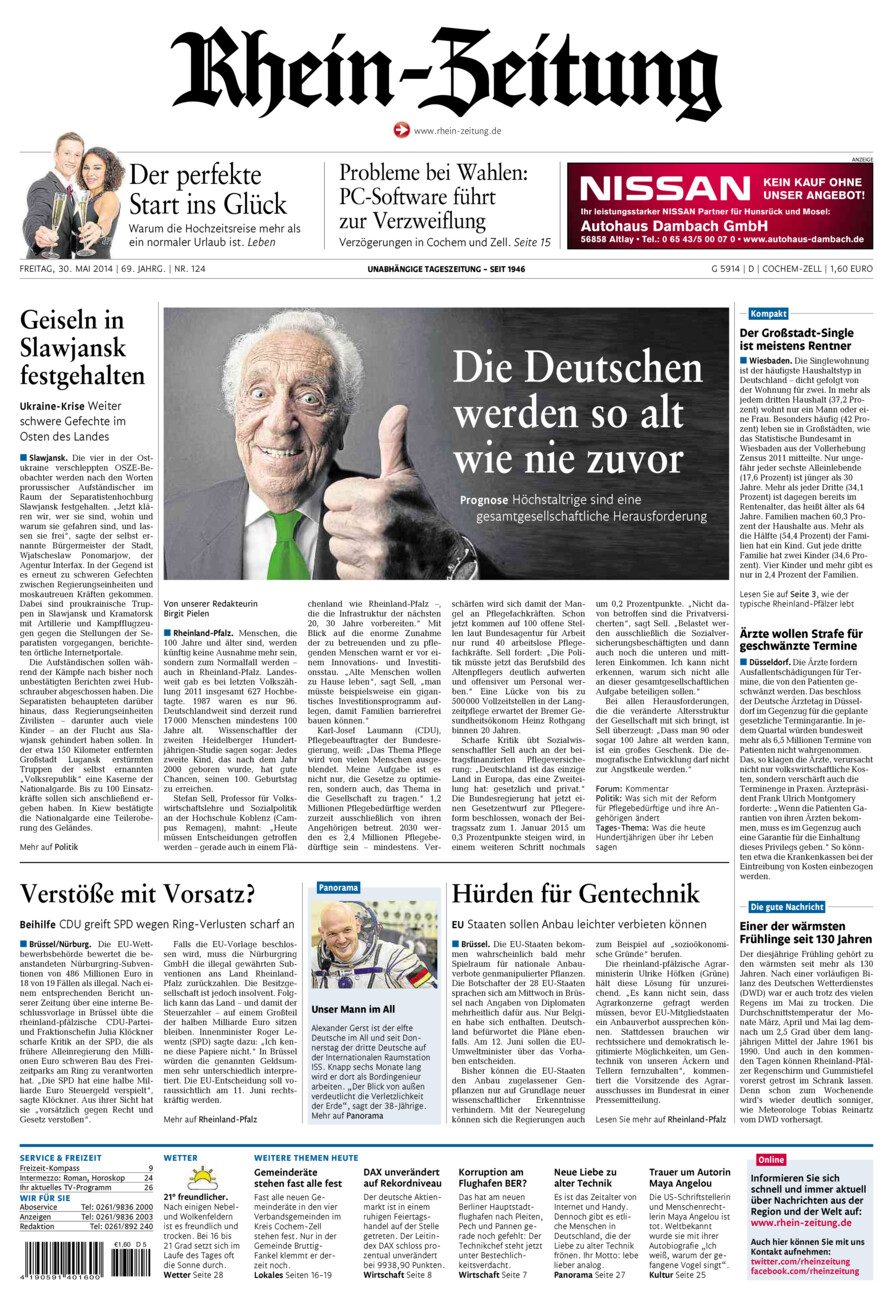 Rhein-Zeitung Kreis Cochem-Zell vom Freitag, 30.05.2014