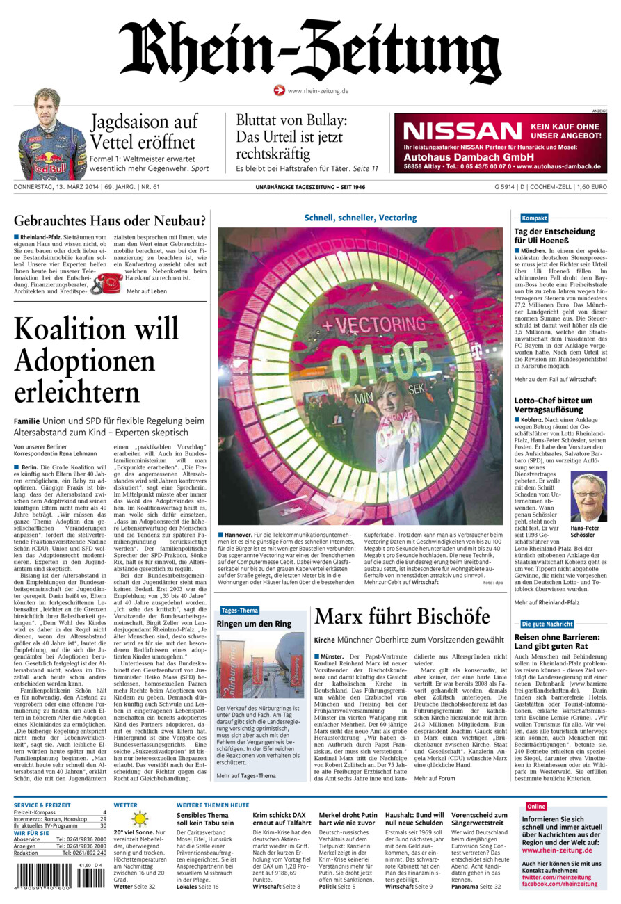 Rhein-Zeitung Kreis Cochem-Zell vom Donnerstag, 13.03.2014