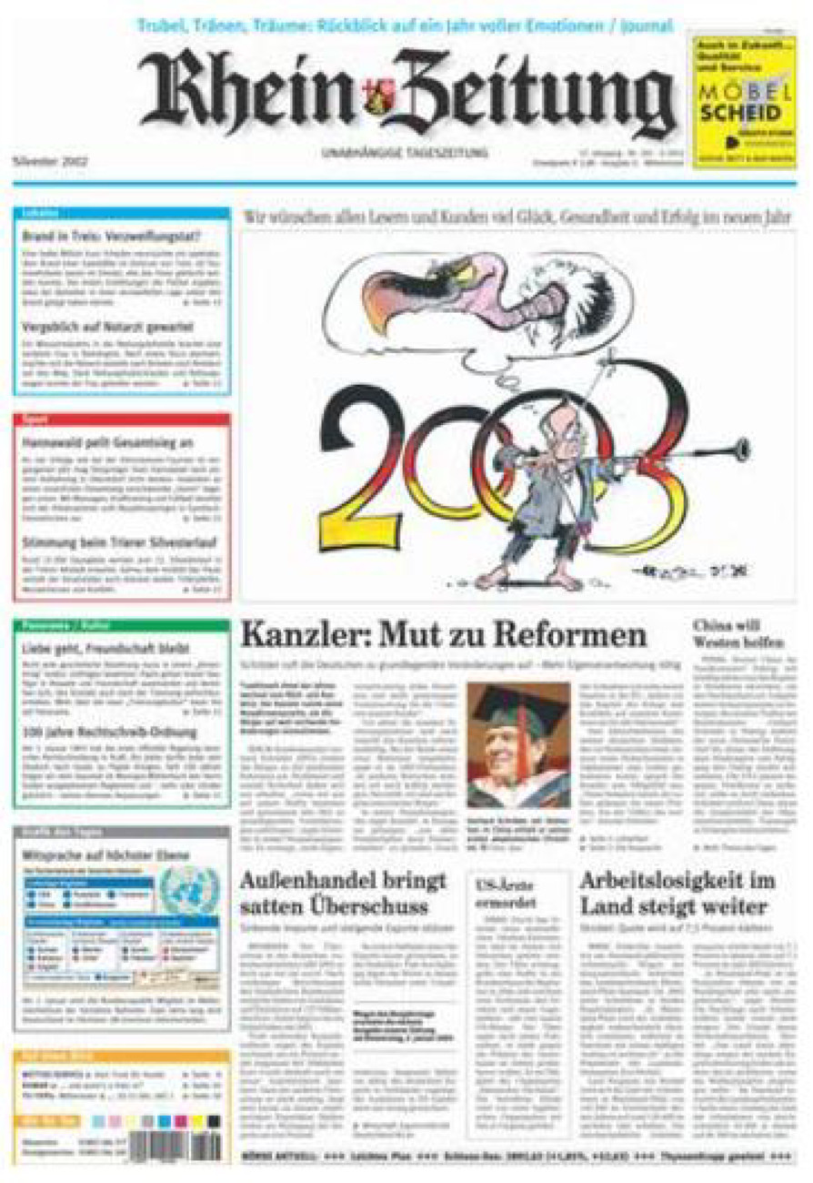 Rhein-Zeitung Kreis Cochem-Zell vom Dienstag, 31.12.2002