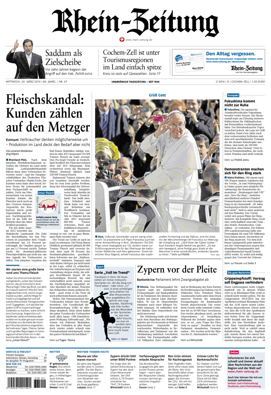 Rhein-Zeitung Kreis Cochem-Zell vom Mittwoch, 20.03.2013