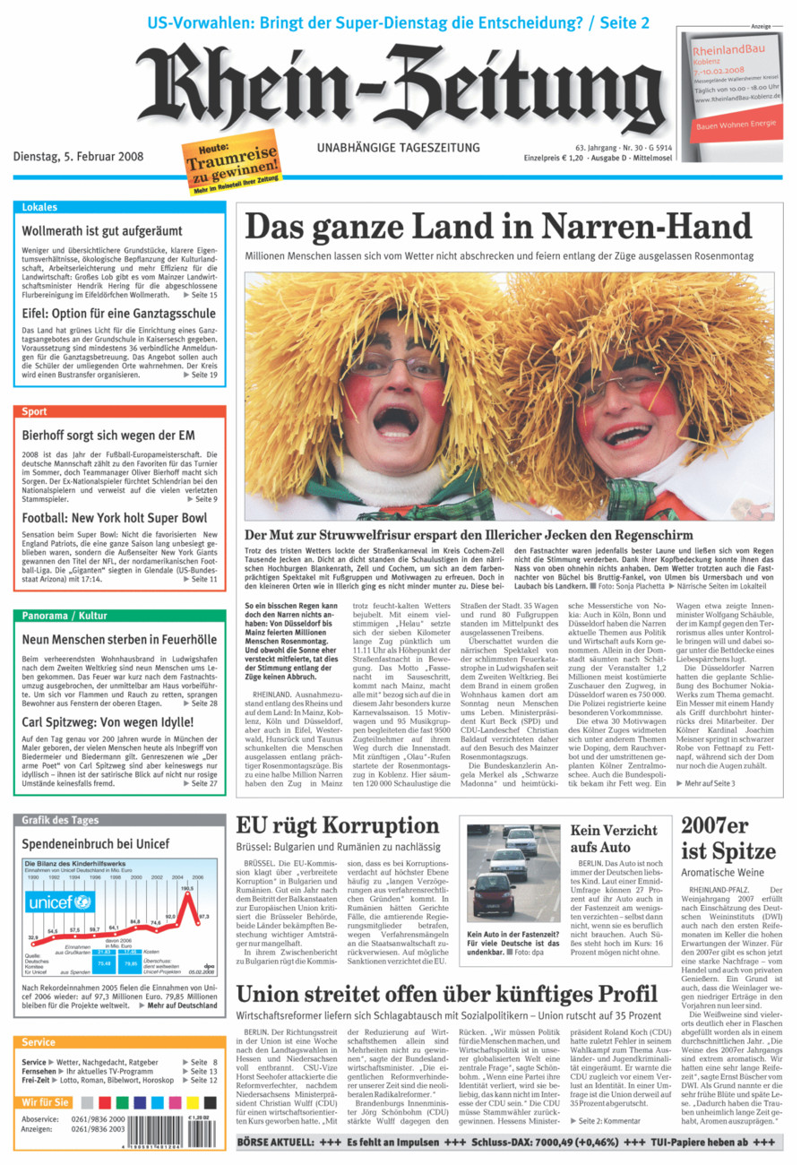Rhein-Zeitung Kreis Cochem-Zell vom Dienstag, 05.02.2008