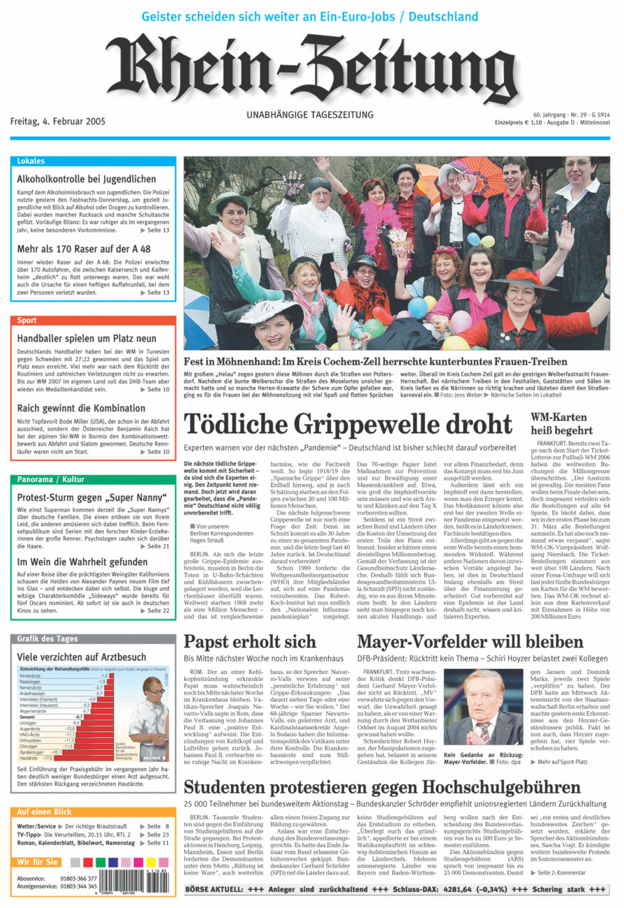Rhein-Zeitung Kreis Cochem-Zell vom Freitag, 04.02.2005