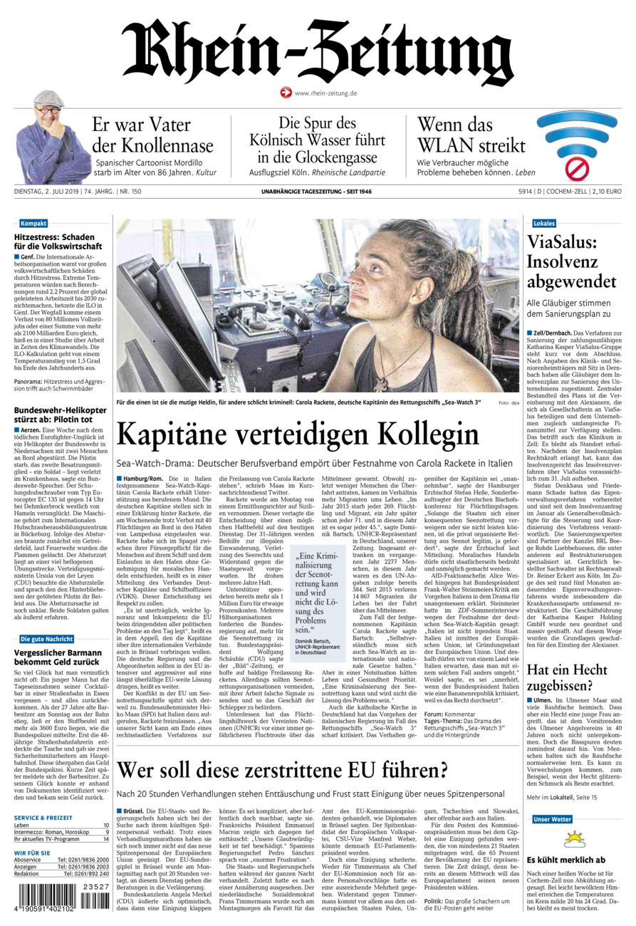 Rhein-Zeitung Kreis Cochem-Zell vom Dienstag, 02.07.2019