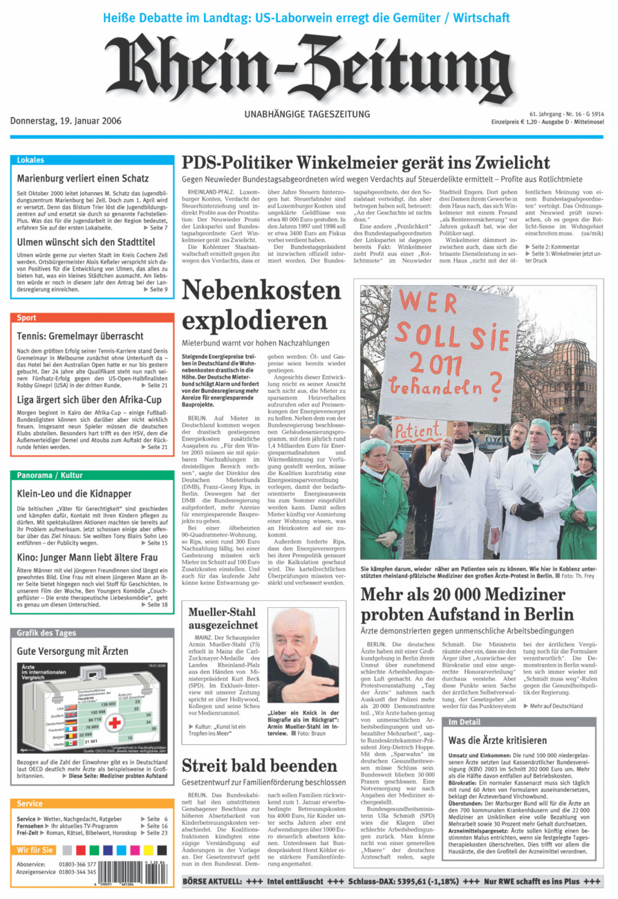 Rhein-Zeitung Kreis Cochem-Zell vom Donnerstag, 19.01.2006