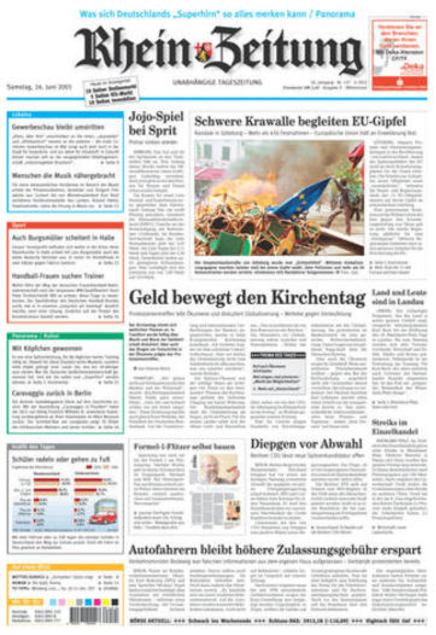 Rhein-Zeitung Kreis Cochem-Zell vom Samstag, 16.06.2001