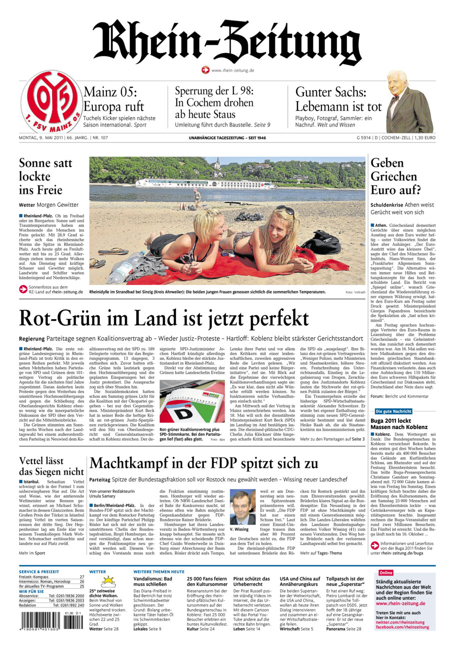 Rhein-Zeitung Kreis Cochem-Zell vom Montag, 09.05.2011