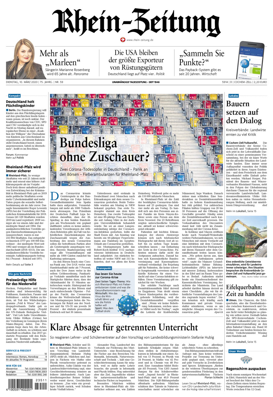 Rhein-Zeitung Kreis Cochem-Zell vom Dienstag, 10.03.2020