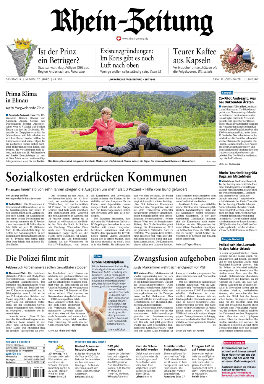 Rhein-Zeitung Kreis Cochem-Zell vom Dienstag, 09.06.2015