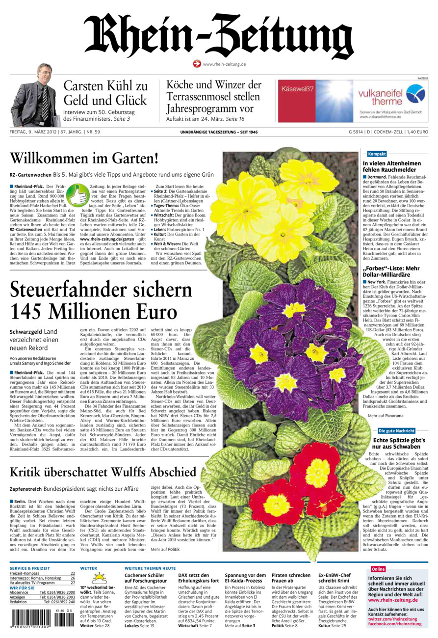 Rhein-Zeitung Kreis Cochem-Zell vom Freitag, 09.03.2012