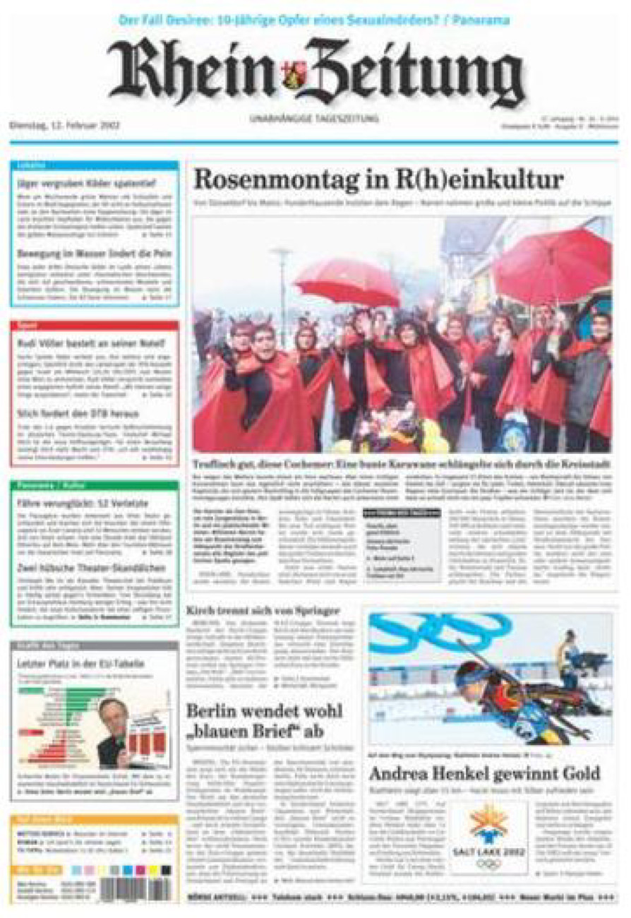 Rhein-Zeitung Kreis Cochem-Zell vom Dienstag, 12.02.2002