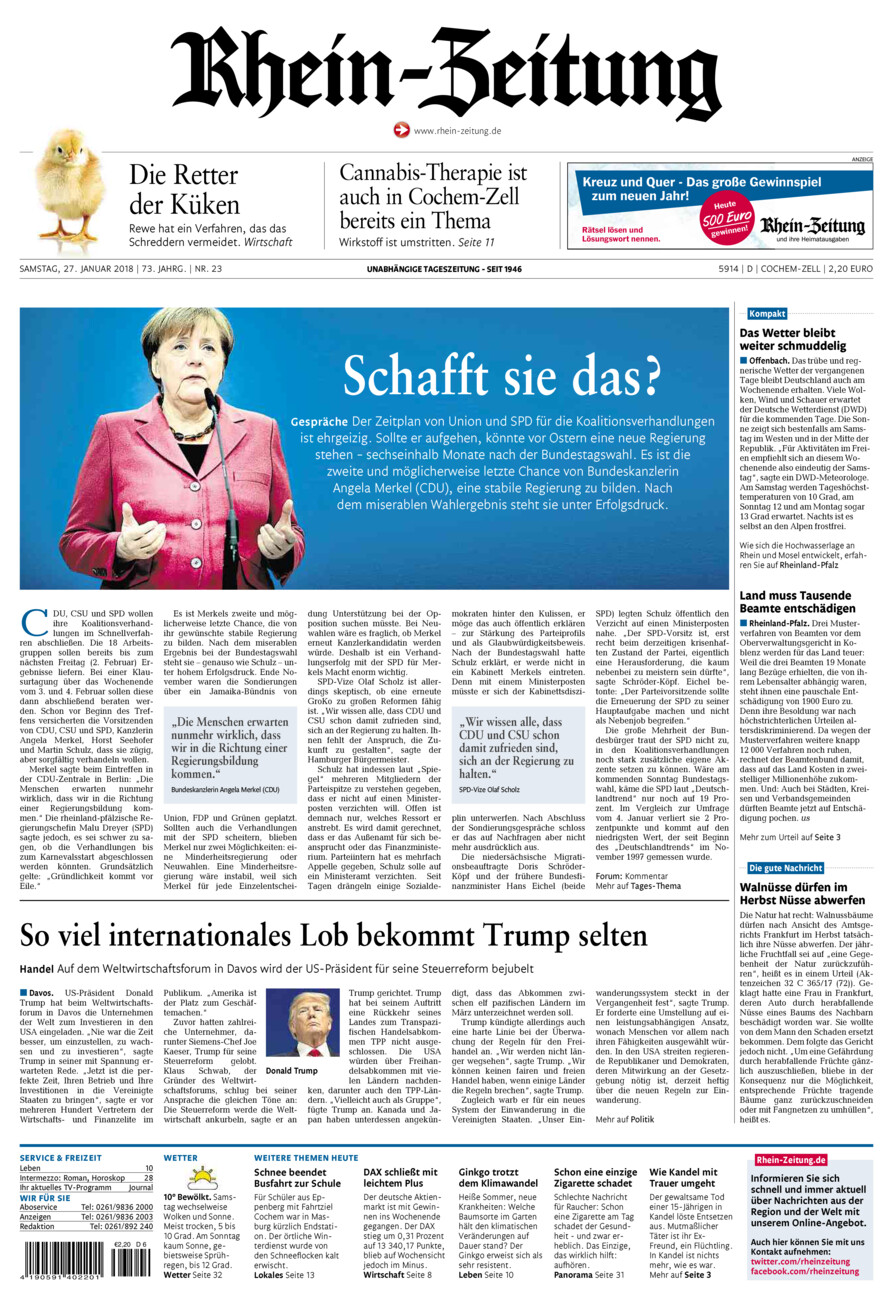 Rhein-Zeitung Kreis Cochem-Zell vom Samstag, 27.01.2018