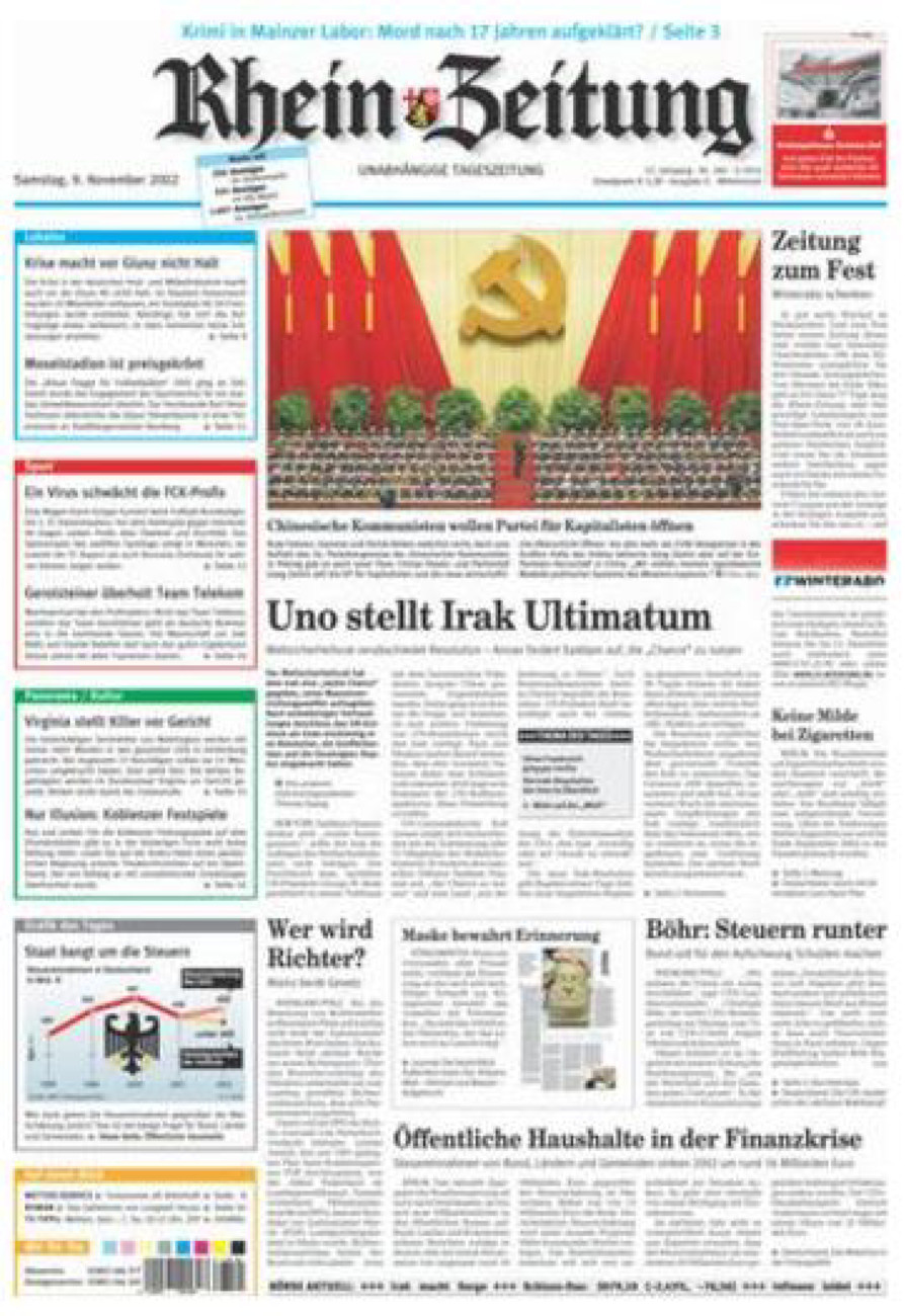 Rhein-Zeitung Kreis Cochem-Zell vom Samstag, 09.11.2002