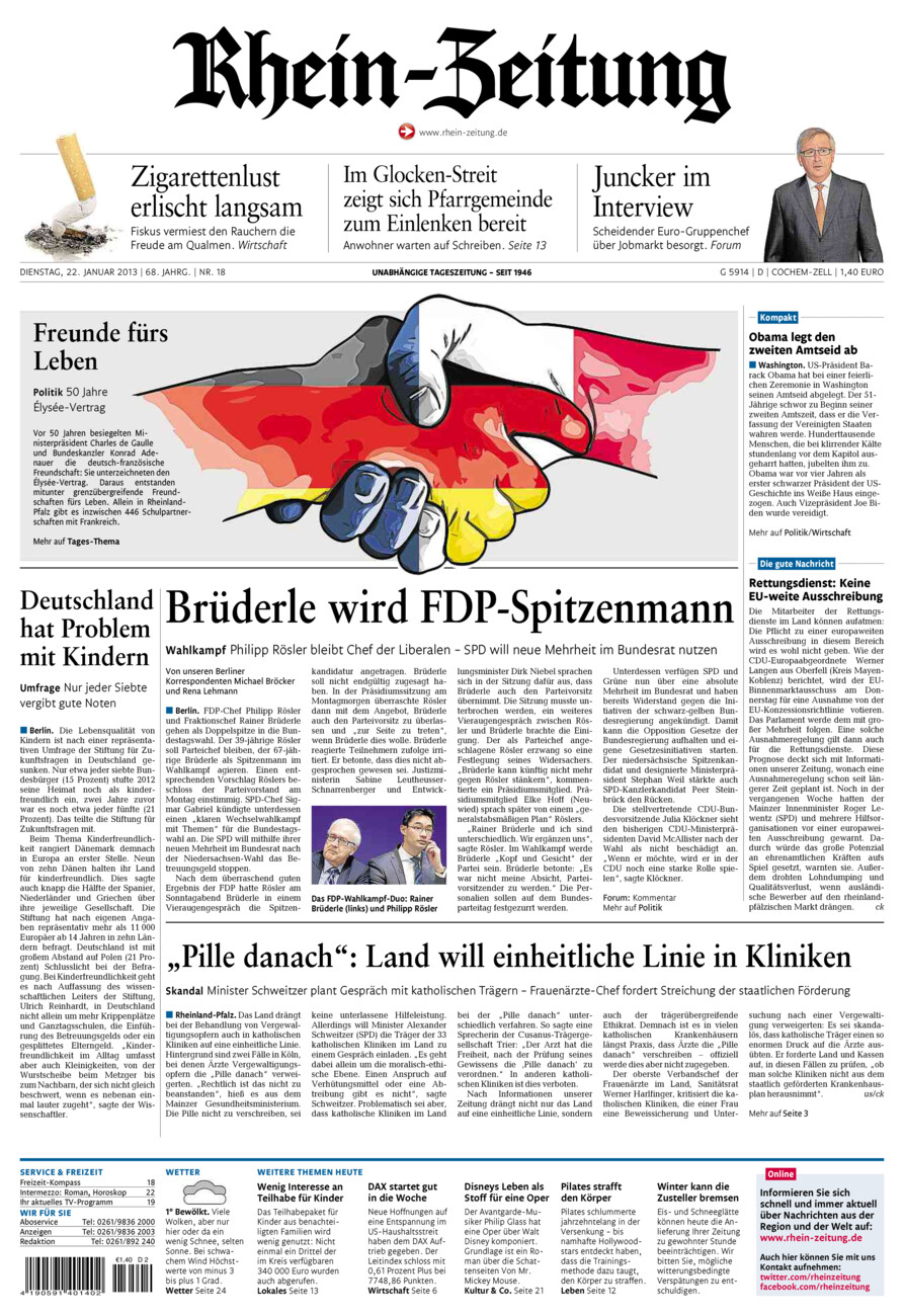 Rhein-Zeitung Kreis Cochem-Zell vom Dienstag, 22.01.2013