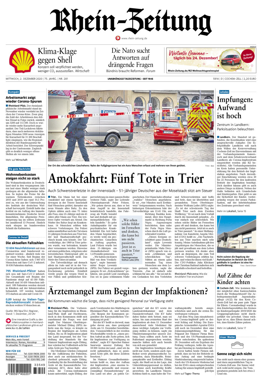 Rhein-Zeitung Kreis Cochem-Zell vom Mittwoch, 02.12.2020
