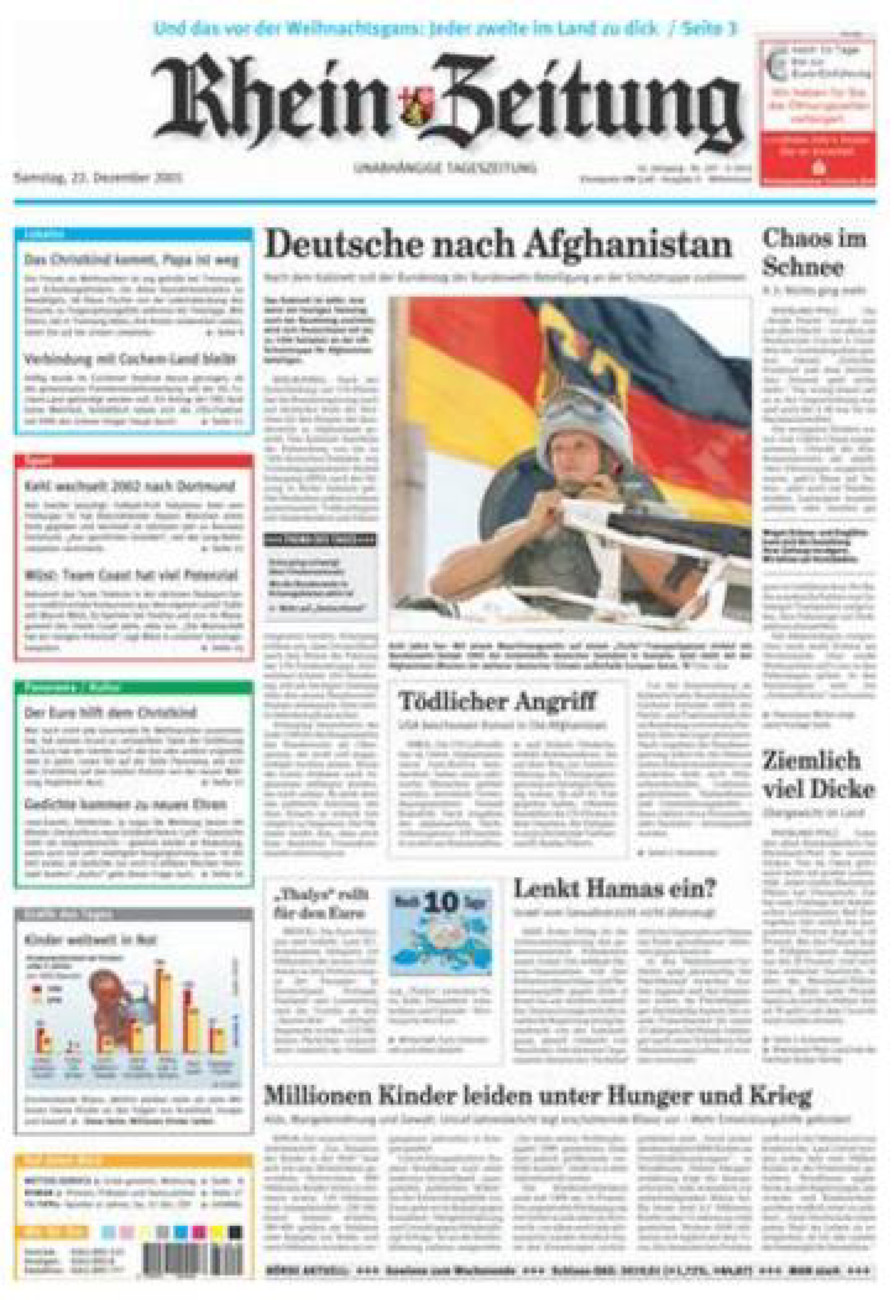 Rhein-Zeitung Kreis Cochem-Zell vom Samstag, 22.12.2001