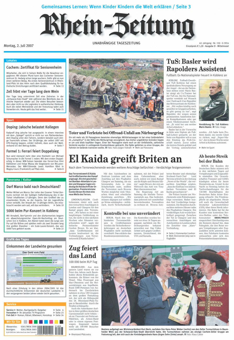 Rhein-Zeitung Kreis Cochem-Zell vom Montag, 02.07.2007