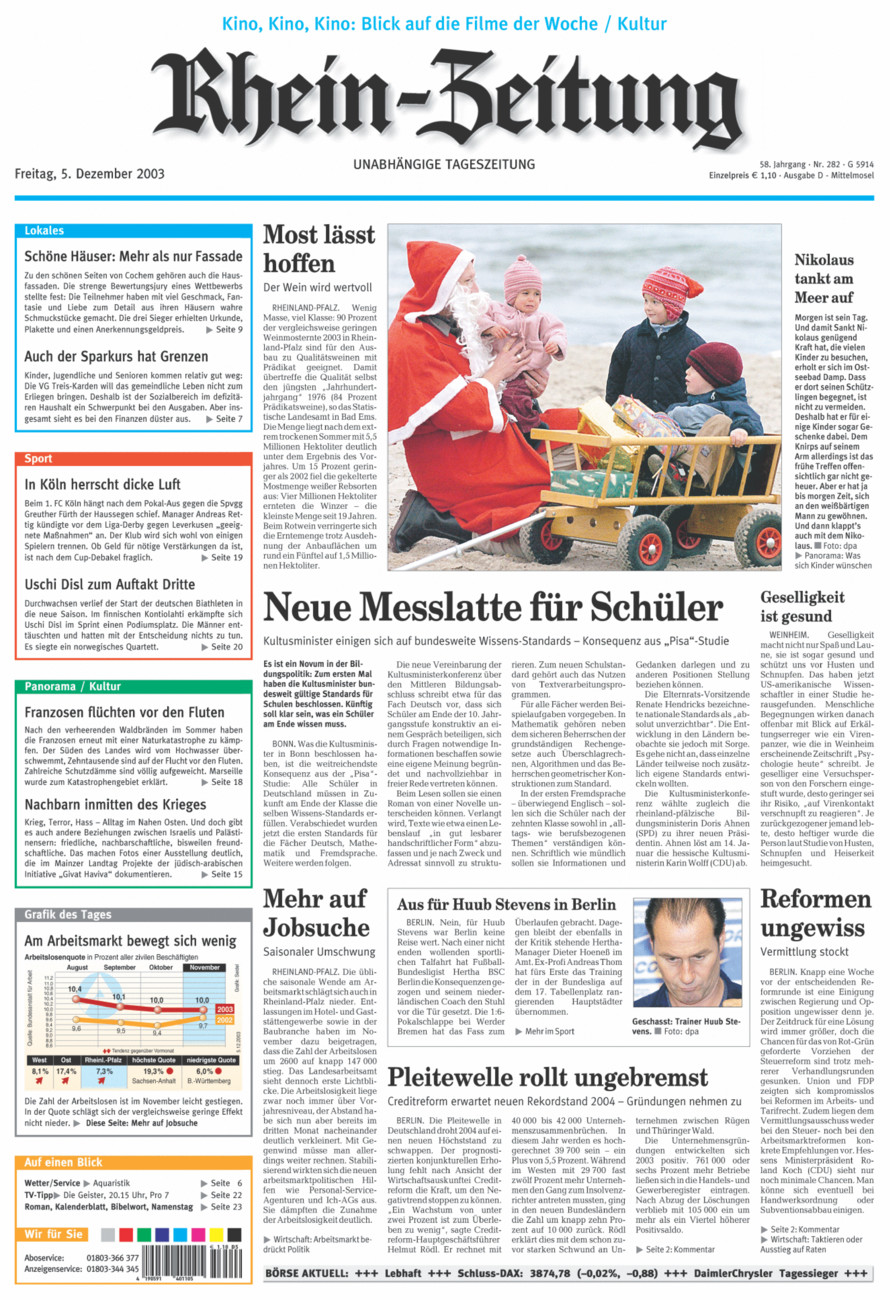 Rhein-Zeitung Kreis Cochem-Zell vom Freitag, 05.12.2003