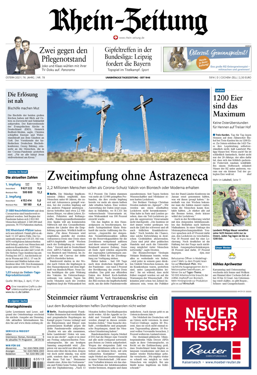 Rhein-Zeitung Kreis Cochem-Zell vom Samstag, 03.04.2021